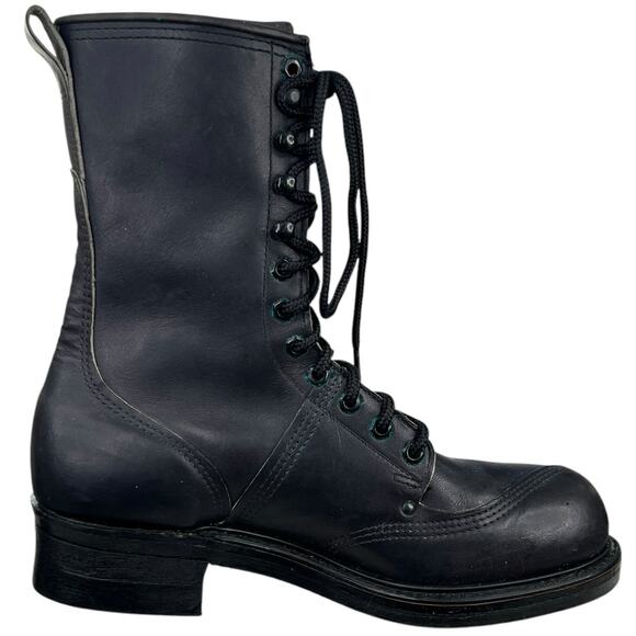 Vintage Turntec Men’s Linesman Black Logger Safety Toe Moto Boots Size US 10 D - Picture 4 of 11